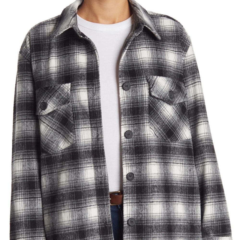 Thread and supply Plaid Black shirt jacket